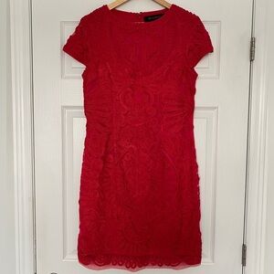 Brian Bailey Soutache Lace Red Dress Size 12